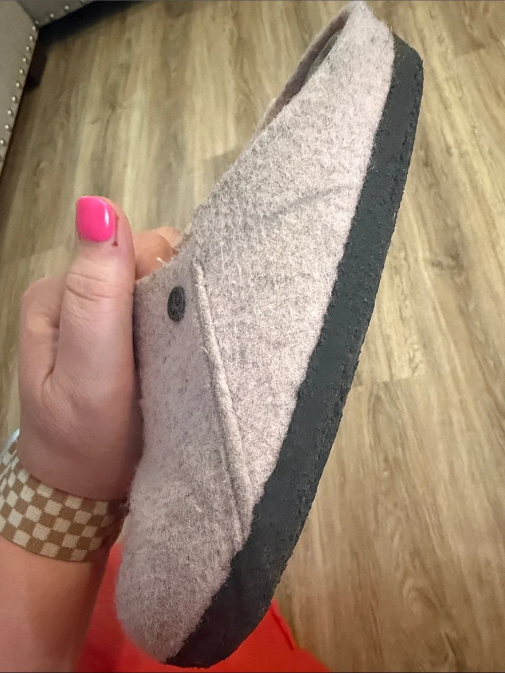 Birkenstock Blush pink Wool Slip-On slipper clog